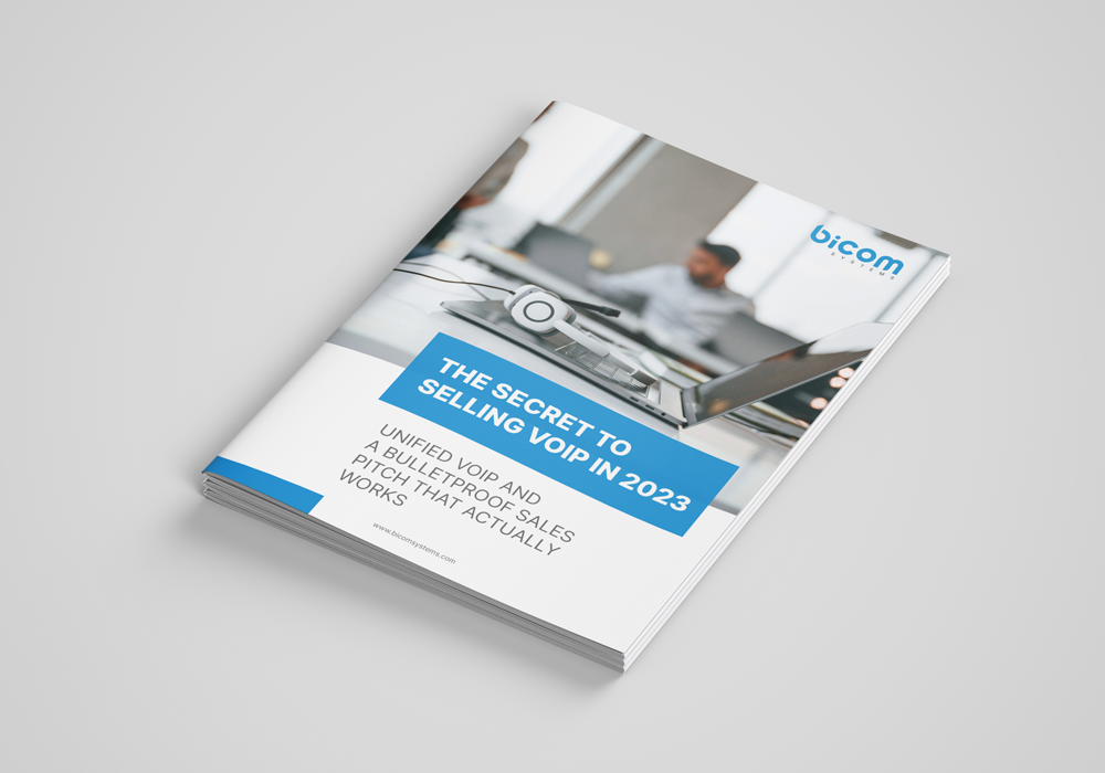 the secret to selling voip in 2023 bicom systems ebook mockup