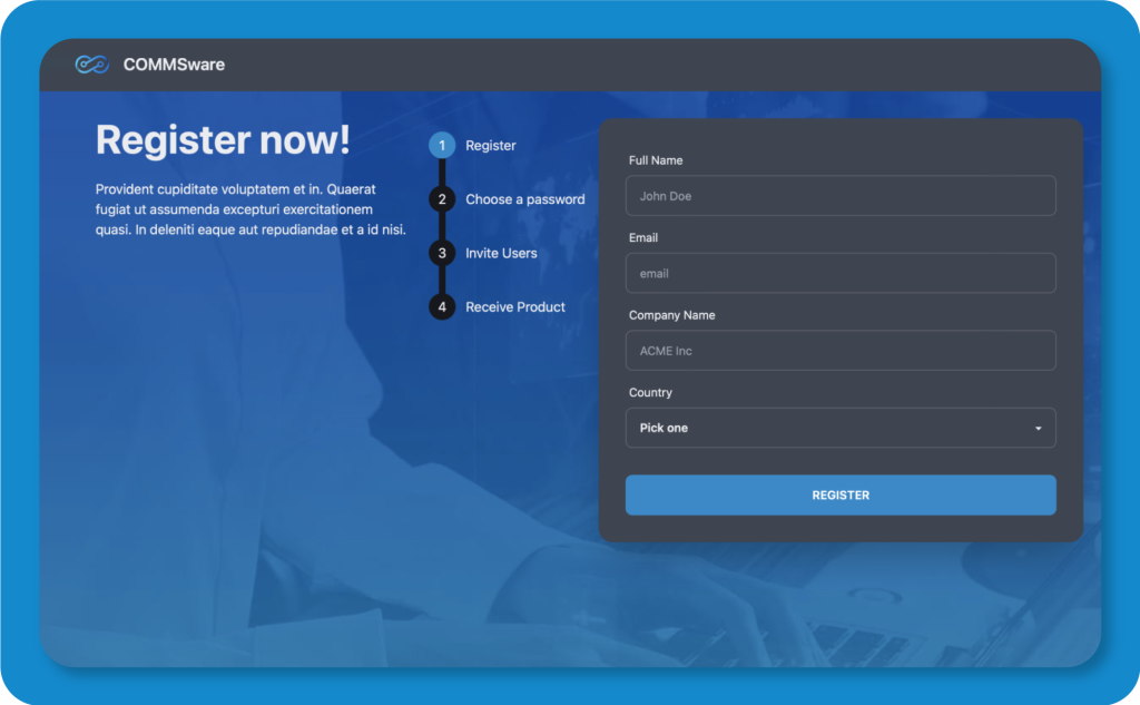 End user signup by Bicom Systems